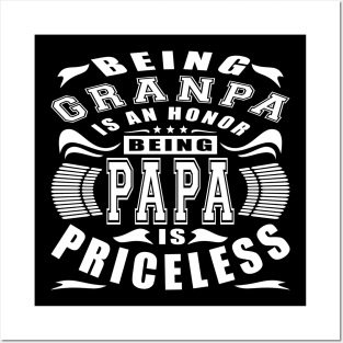 Being Grandpa Is An Honor White Text Typography Posters and Art